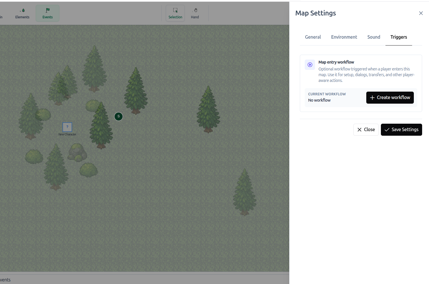 Map load trigger settings