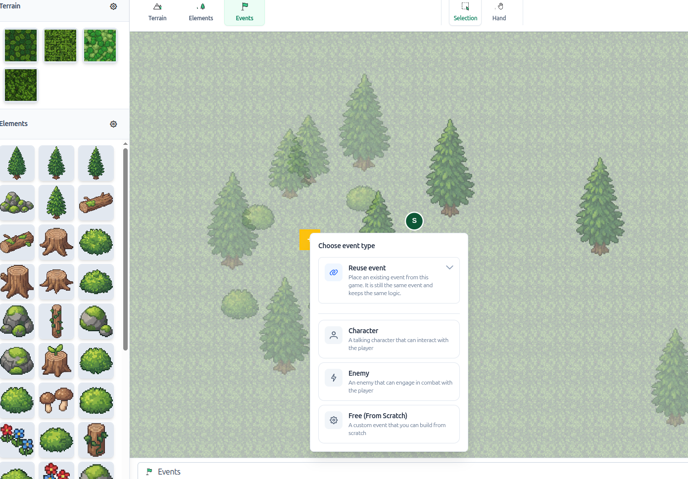 Reuse event on the map