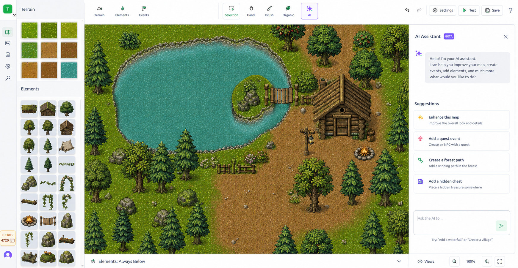 AI assistant in the map editor